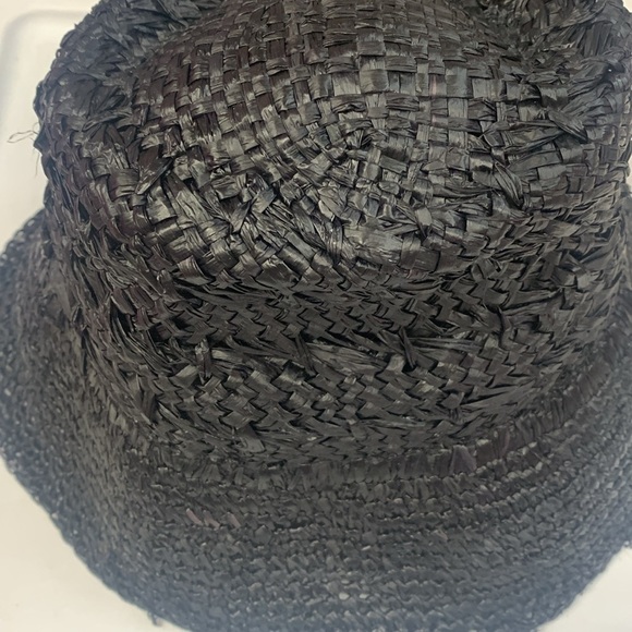 Anthropologie Fina Black raffia hat new without tags - Picture 6 of 9